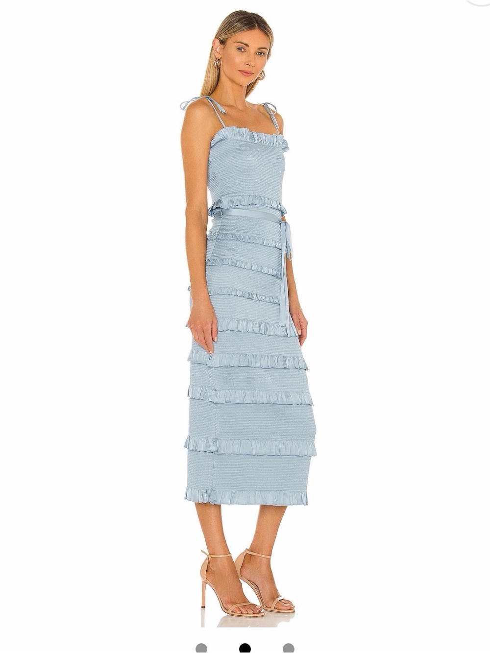 V. Chapman Lily Midi Dress on Cashmere Blue, Size 8 - Picture 2 of 3